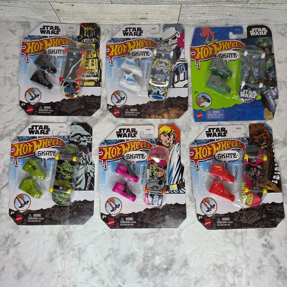 Hot Wheels Skate x Star Wars Set of 6 Luke Yoda Darth Vader Boba READ condition - Picture 1 of 8